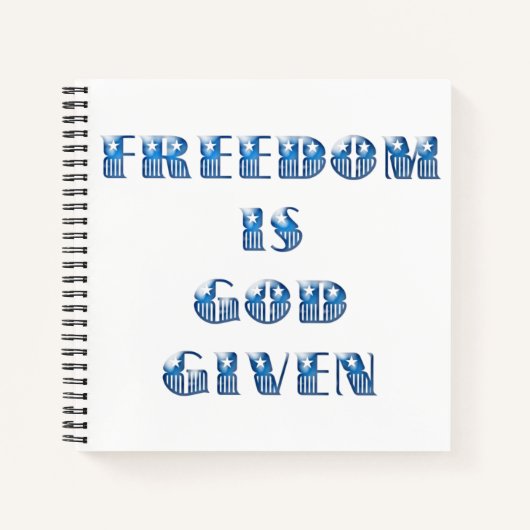 Carnet La liberté est donnée par Dieu, bleu (Devant)