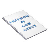 Carnet La liberté est donnée par Dieu, bleu (Côté Droit)