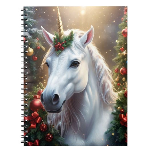 Carnet « La Licorne de Noël » (Devant)