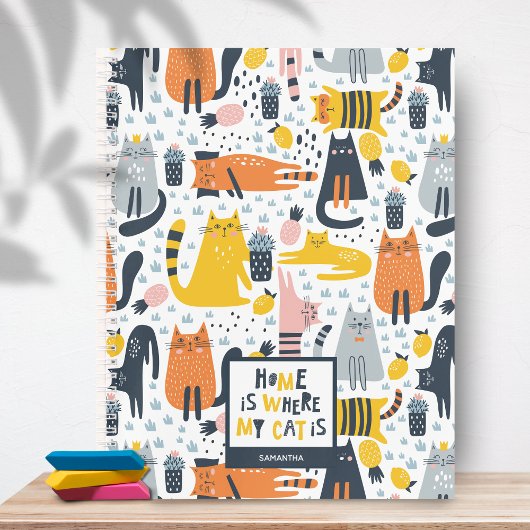 Carnet La maison est où est mon chat Modèle Monogramme pr