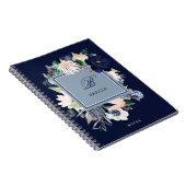 Carnet La marine et la flore blush | Nom et monogramme (Côté Droit)
