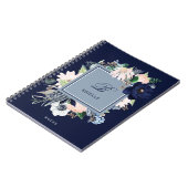 Carnet La marine et la flore blush | Nom et monogramme (Côté gauche)