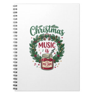 Carnet La musique de Noël est un casque de jarre de pin d