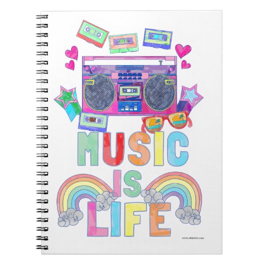Carnet La musique est Life Slogan Cool Retro Art Design (Devant)