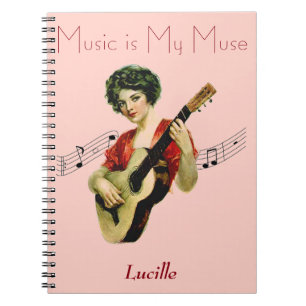 Carnet La musique est mon illustration vintage de Muse :