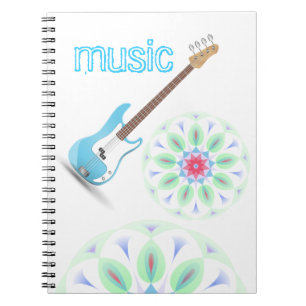 Carnet La musique note le destin bleu de motif de zigzags