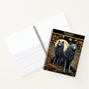 Carnet La nuit d'automne, les loups hurlent à la lune