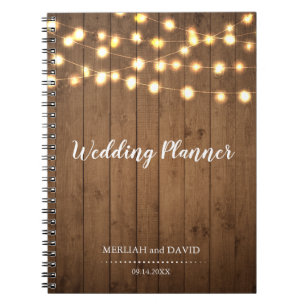 Carnet La partie rustique allume le mariage en bois de