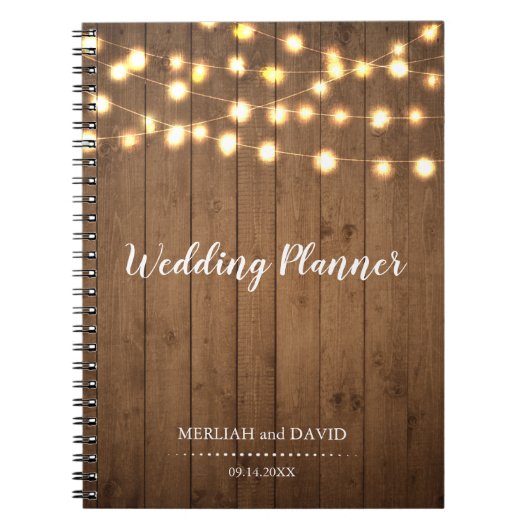 Carnet La partie rustique allume le mariage en bois de (Devant)