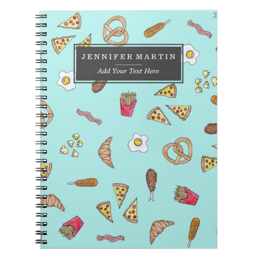 Carnet La pizza d'illustrations d'aquarelle de fin (Devant)