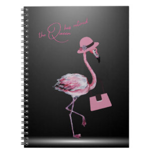 Carnet La Reine A Retraité Classy Chic Flamant rose Rose