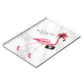 Carnet La Reine A Retraité Classy Chic Flamant rose Rose (Côté gauche)