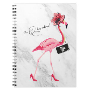 Carnet La Reine A Retraité Classy Chic Flamant rose Rose