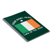 Carnet La Saint-Patrick Drapeau Irlande Nom Personnalisé  (Côté Droit)