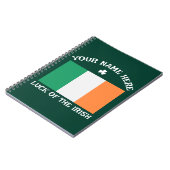 Carnet La Saint-Patrick Drapeau Irlande Nom Personnalisé  (Côté gauche)