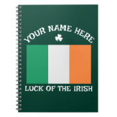 Carnet La Saint-Patrick Drapeau Irlande Nom Personnalisé  (Devant)
