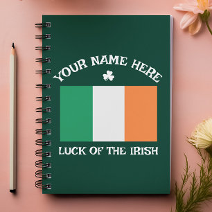 Carnet La Saint-Patrick Drapeau Irlande Nom Personnalisé 