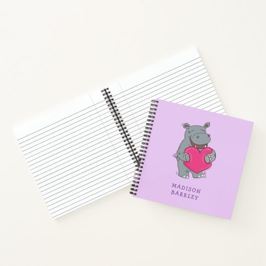 Carnet La Saint-Valentin adorable de l'enfant hippopotame (Intérieur)