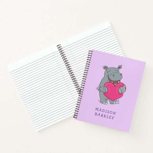 Carnet La Saint Valentin de Hippo Kid's mignonne (Intérieur)