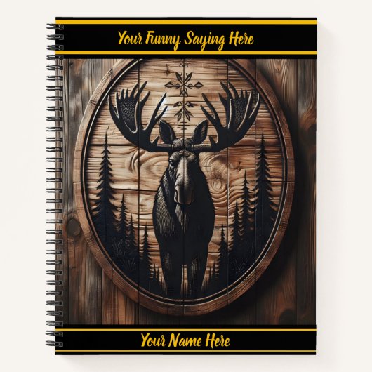 Carnet La sculpture complexe d'orignaux dans la forêt (Devant)