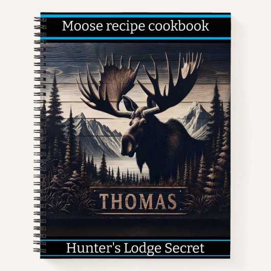 Carnet La sculpture en bois d'un orignal est fière (Devant)