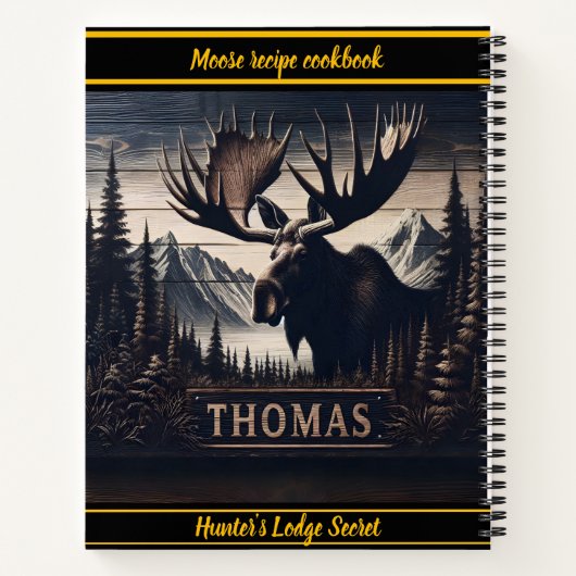 Carnet La sculpture en bois d'un orignal est fière (Dos)