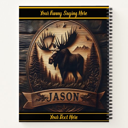 Carnet La sculpture sur orignal en bois foncé (Dos)