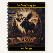 Carnet La sculpture sur orignal en bois foncé (Devant)