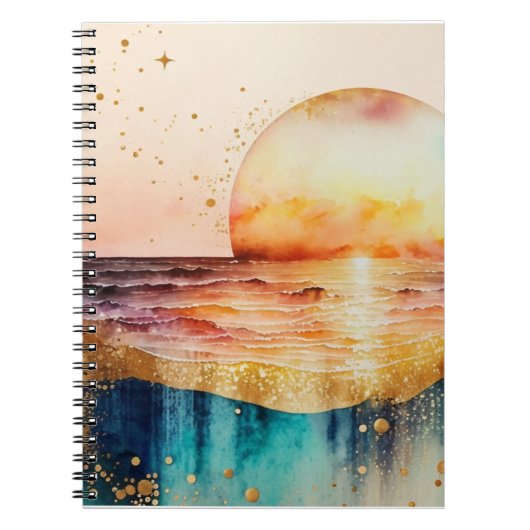 Carnet La série de plage à l'aquarelle Design 3 (Devant)