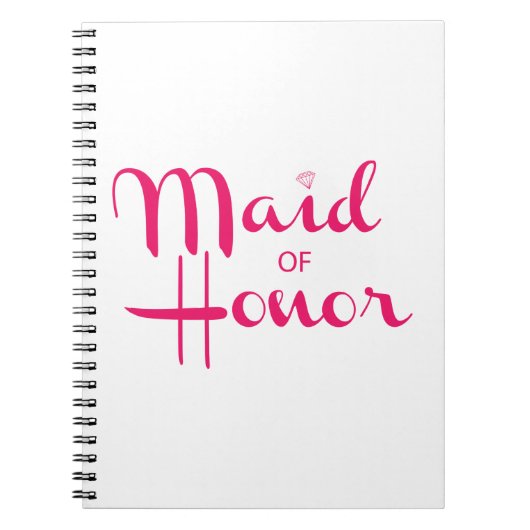 Carnet La servante d'honneur Script rétro rose (Devant)