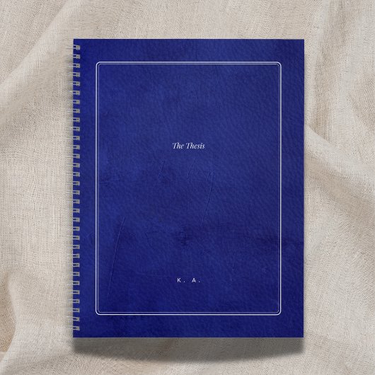 Carnet La Thèse | Cuir Indigo & Argent Diplômé