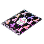 Carnet La tricoteuse d'aiguilles de tricot de chats ouvre (Côté gauche)