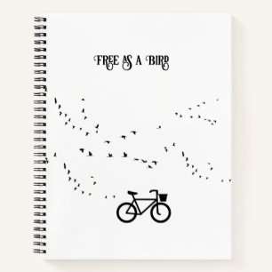 Carnet La vie cycliste libre en noir et blanc