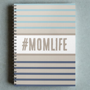 Carnet La vie de maman turquoise bleu et beige