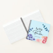 Carnet La vie est belle aquarelle florale bleu (Intérieur)