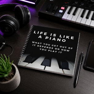 Carnet La vie est comme un piano Inspirant
