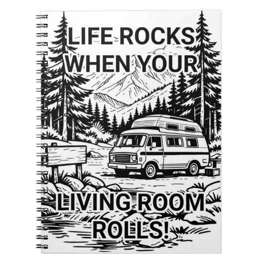 Carnet La vie est géniale quand votre salon roule Camping (Devant)