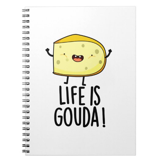 Carnet La Vie Est Gouda Amusant Pun Au Fromage Positif (Devant)
