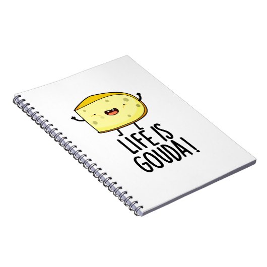 Carnet La vie est Gouda Drôle Citation Positive Fromage (Côté Droit)