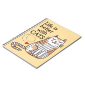 Carnet La Vie Est Meilleure Avec Les Chats Doodle (Côté gauche)