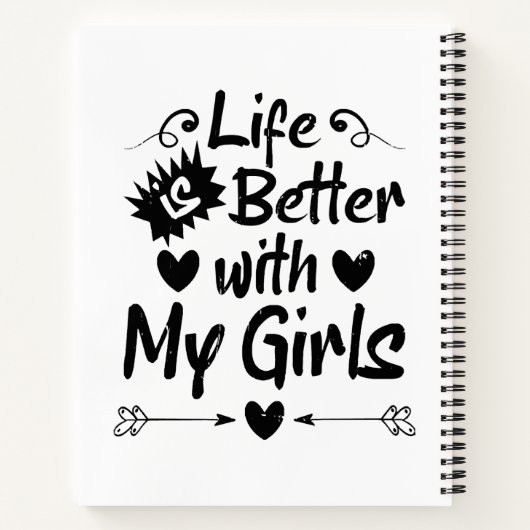 Carnet La vie est meilleure avec mes filles (Dos)