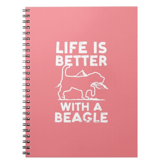 Carnet La Vie Est Meilleure Avec Un Beagle Design Beagle  (Devant)