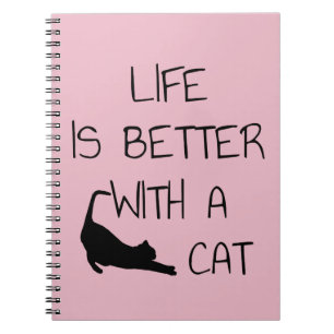 Carnet La vie est meilleure avec un chat - Amoureux des c
