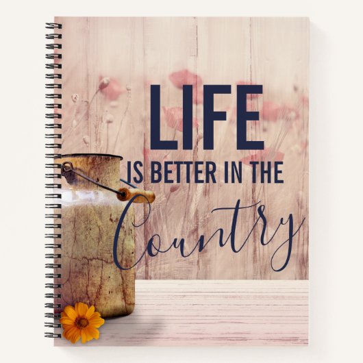 Carnet La vie est meilleure dans le pays Citation avec La (Devant)