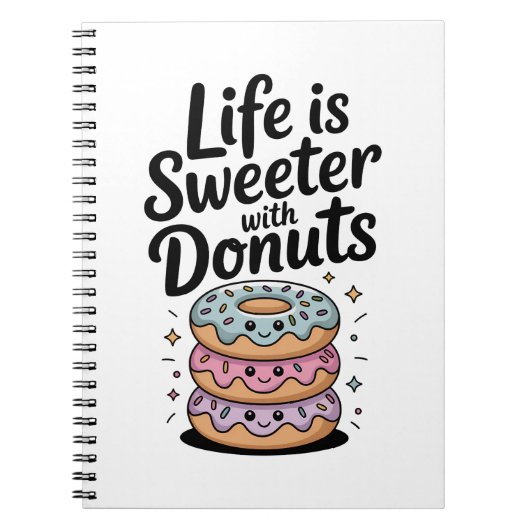 Carnet La vie est plus douce avec des donuts (Devant)