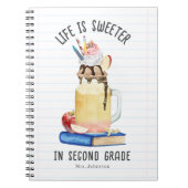 Carnet La vie est plus douce en 2e année Milkshake enseig (Devant)