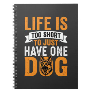 Carnet La vie est trop courte Graphique amateur de chien_