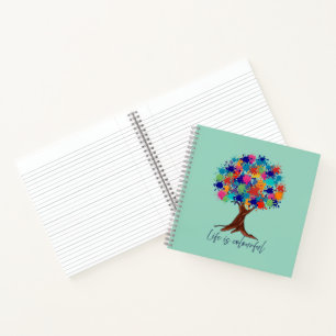 Carnet La vie est une spirale d'arbre de taches de peintu