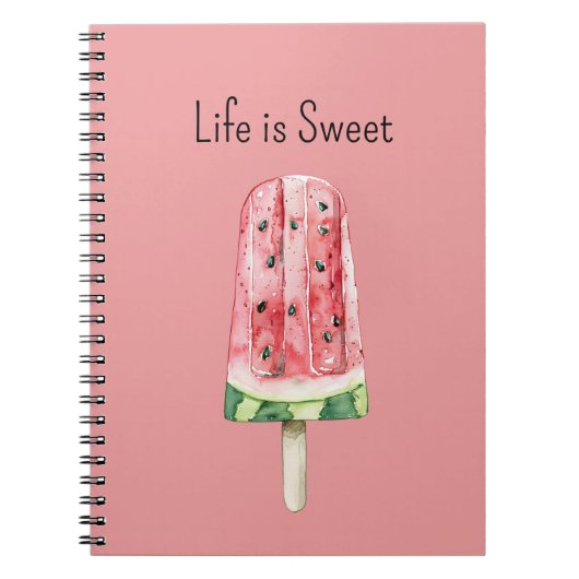 Carnet La vie est une sucette de pastèque sucrée (Devant)