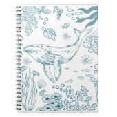 Carnet La vie marine dessinée à la main (Devant)